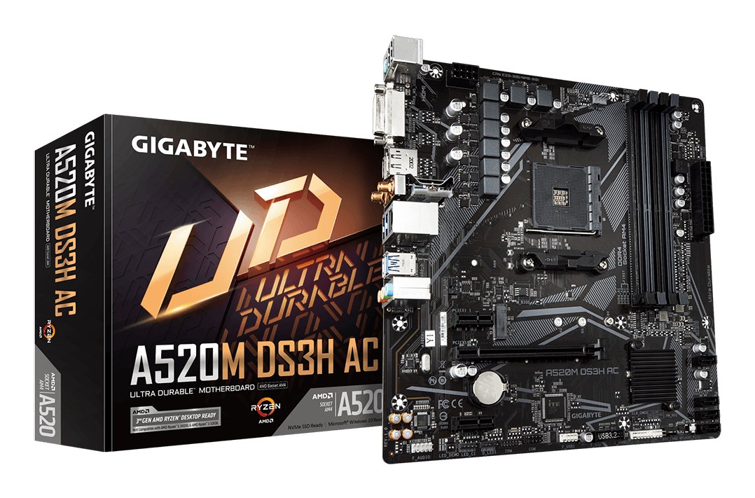 Mātesplate GIGABYTE A520M DS3H AC, A520