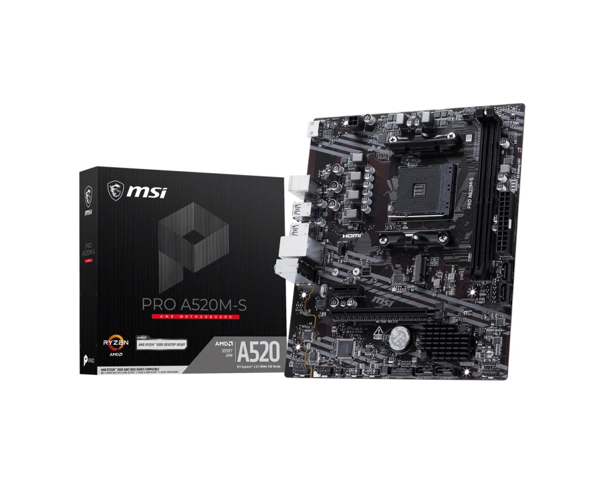 Mātesplate MSI MSI A520M-S (A520, AM4