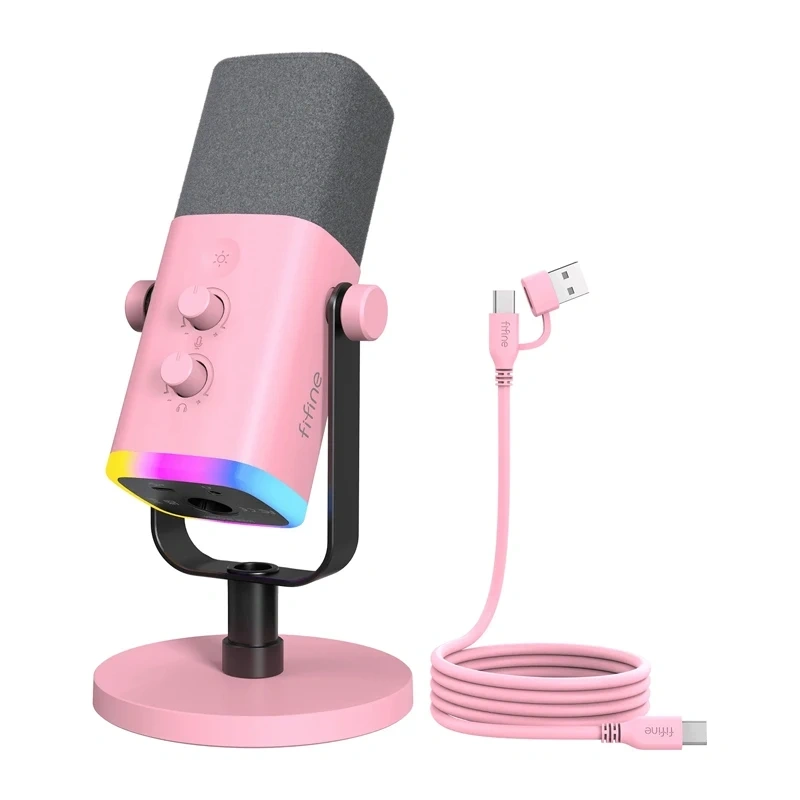 Fifine AM8 Gaming Microphone (Pink) |