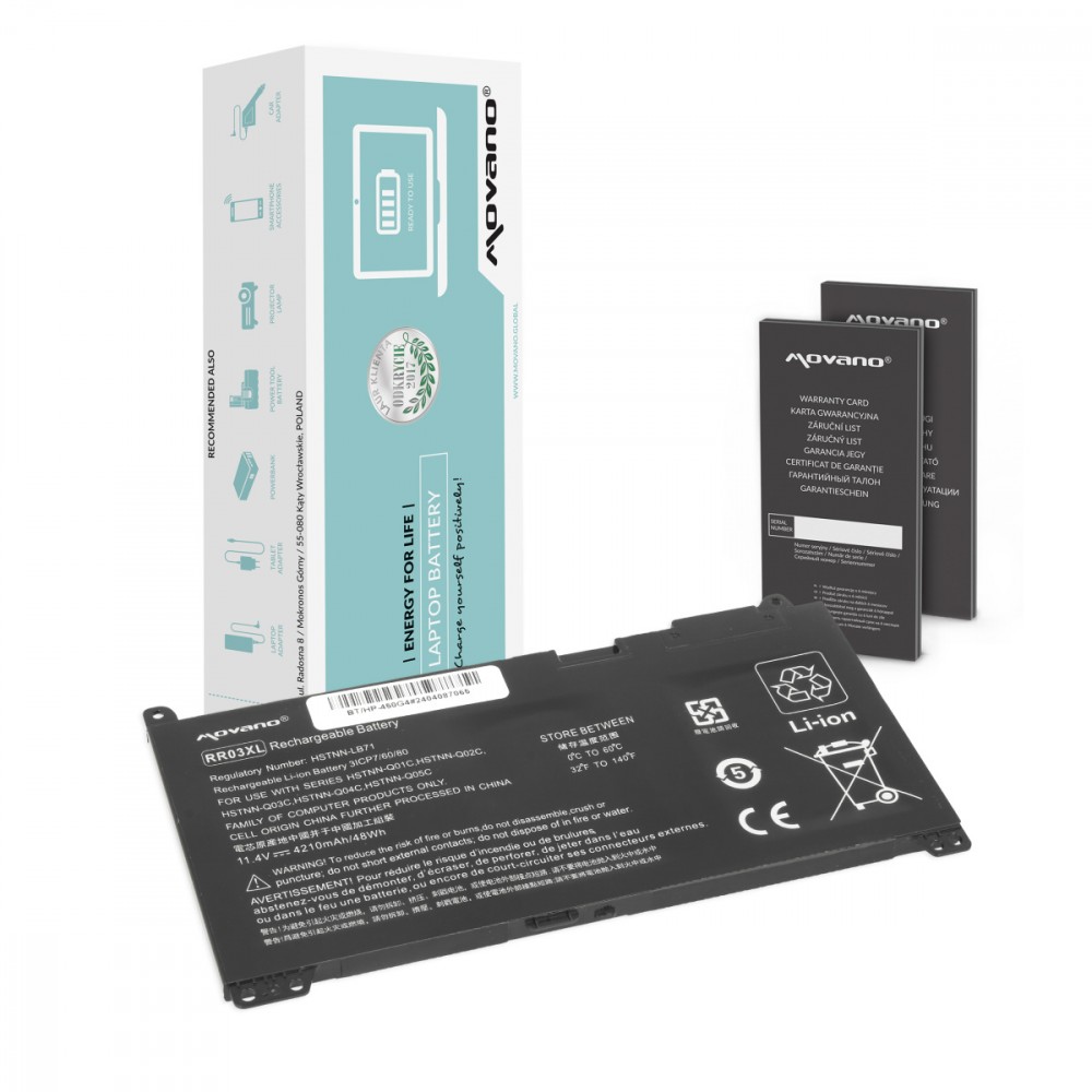 Movano Battery RR03XL for HP ProBook