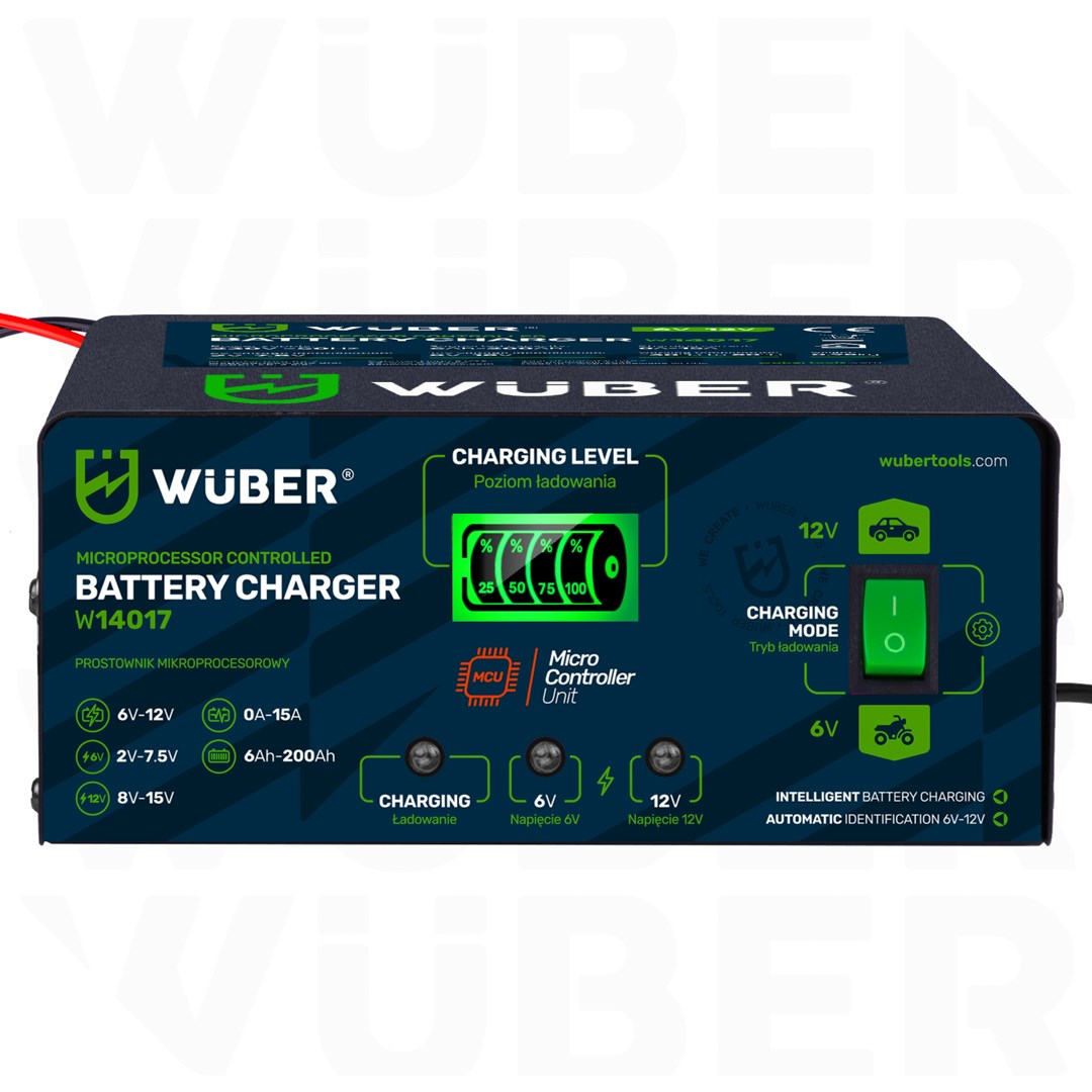 Microprocessor charger 6-12 V 15 A