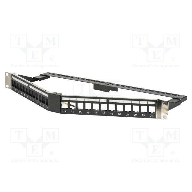 DIGITUS Patch panel; Keystone; RACK; black