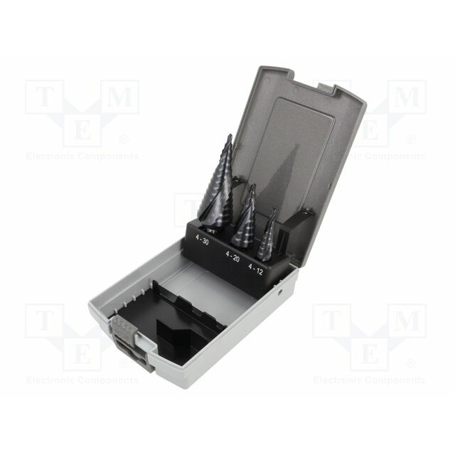 Drill bit-kit; for metal,step,conical