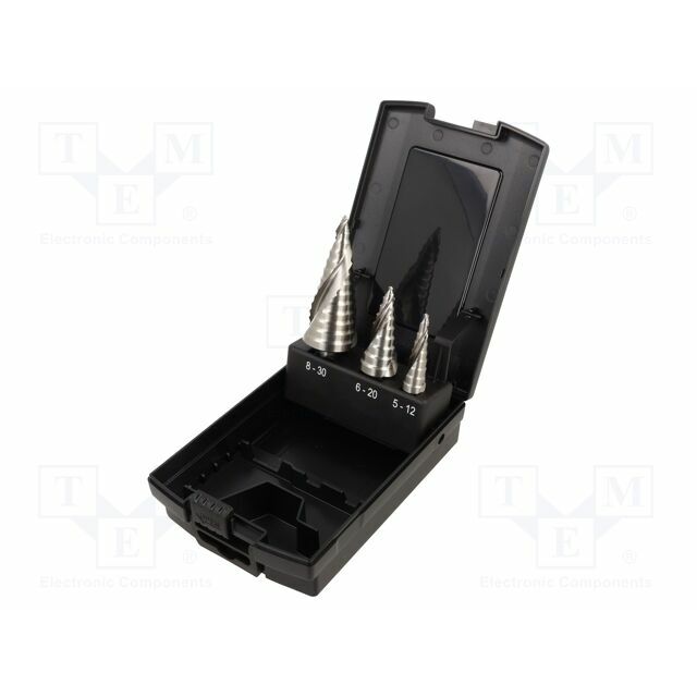 Drill bit-kit; for metal,step,conical