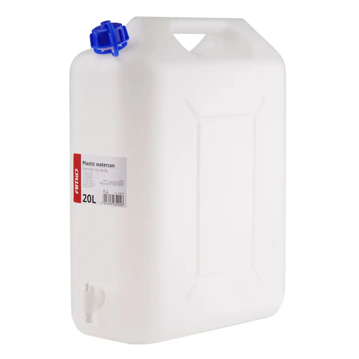 Plastmasas kanna ar krāniņu 20L AMIO-03204