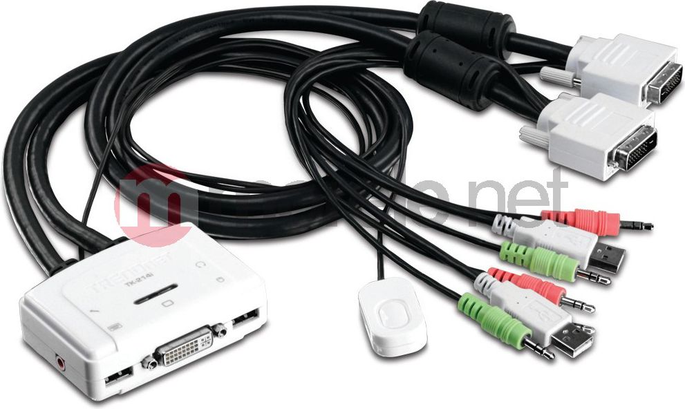 TRENDnet KVM Switch 2-Port DVI/USB/Audio mit