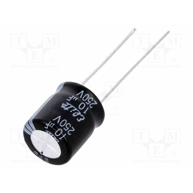 ELITE Capacitor: electrolytic; THT; 10uF; 250VDC