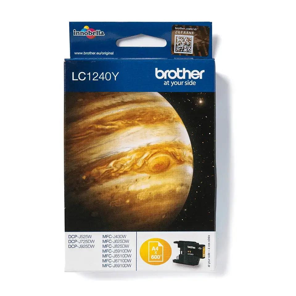 BROTHER LC-123Y dzeltena tintes kasete 600