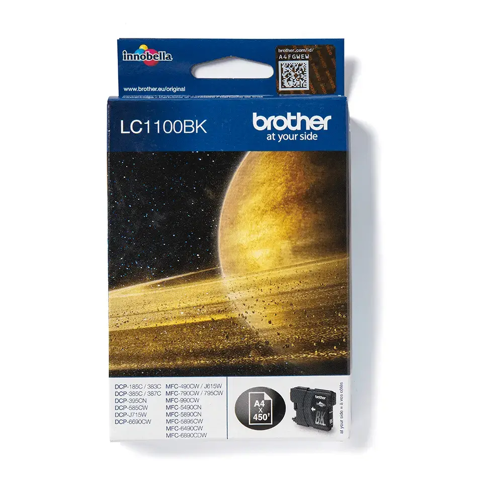 BROTHER LC-1100BK melna tintes kasete 450