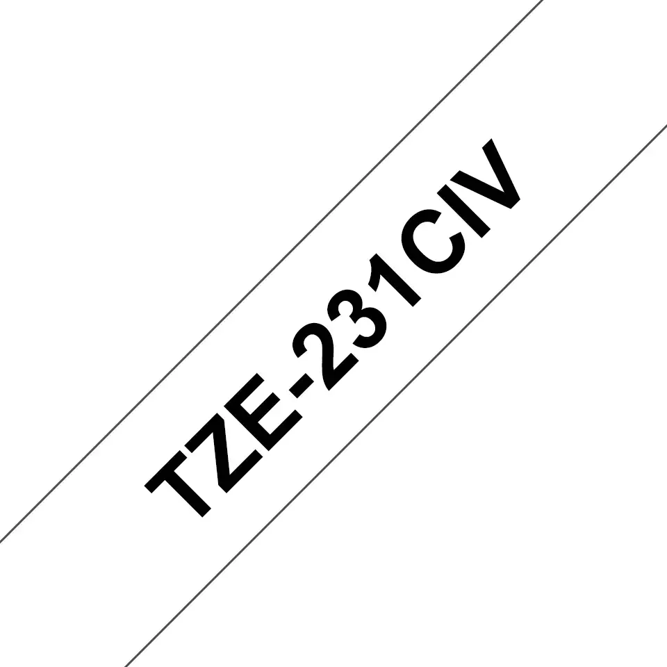 Brother TZE231CIV marķēšanas lenta Melns uz