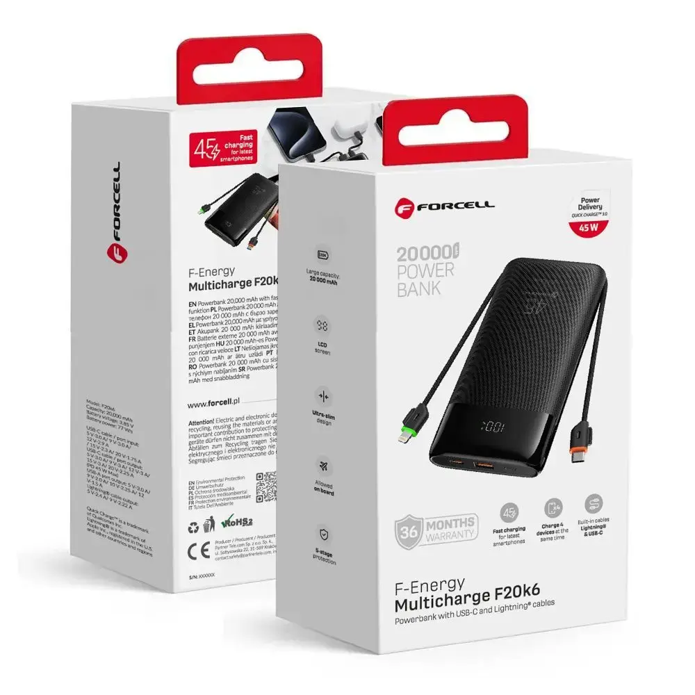 FORCELL F-ENERGY F20K6 Multicharge powerbank with