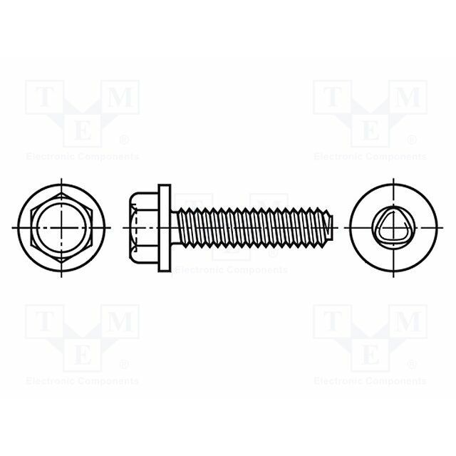BOSSARD Screw; 5x16; Head: hexagonal; none