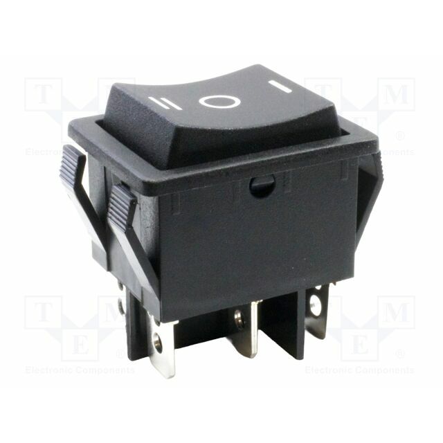 E-SWITCH ROCKER; DP3T; Pos: 3; ON-OFF-(ON)