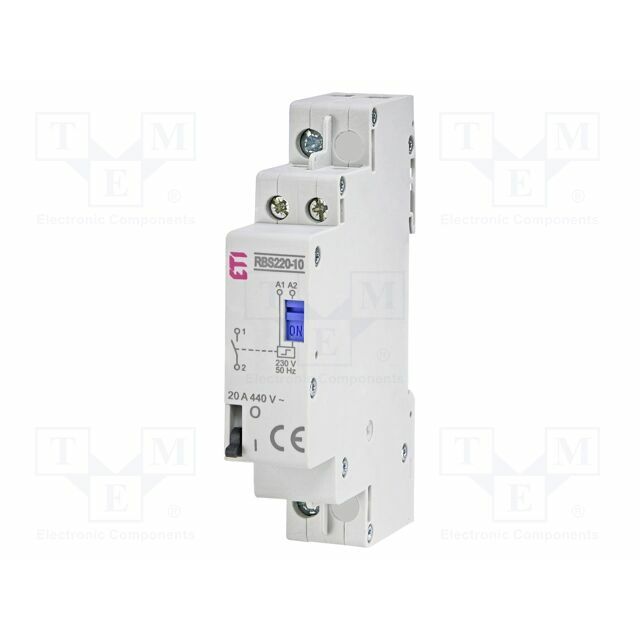 ETI POLAM Contactor: 1-pole installation; 20A
