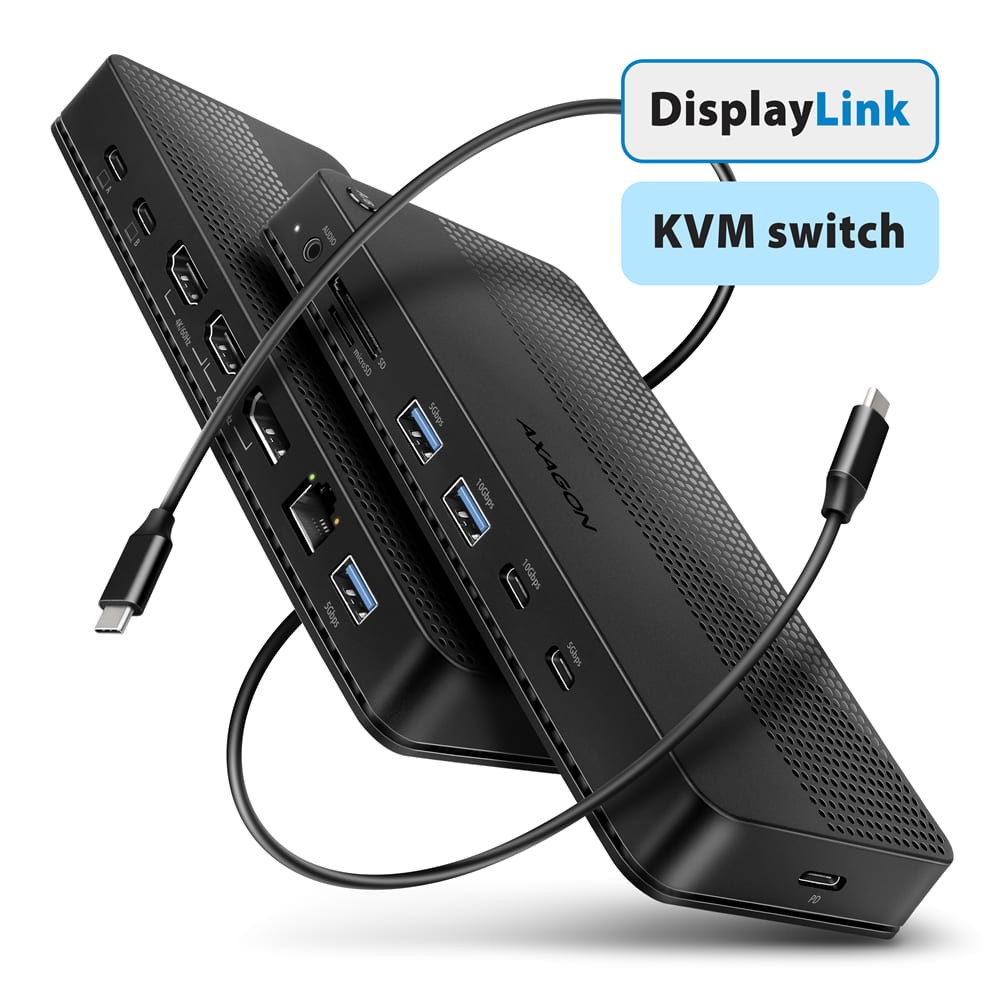 AXAGON HMC-DL-KVM USB hub 12in 1