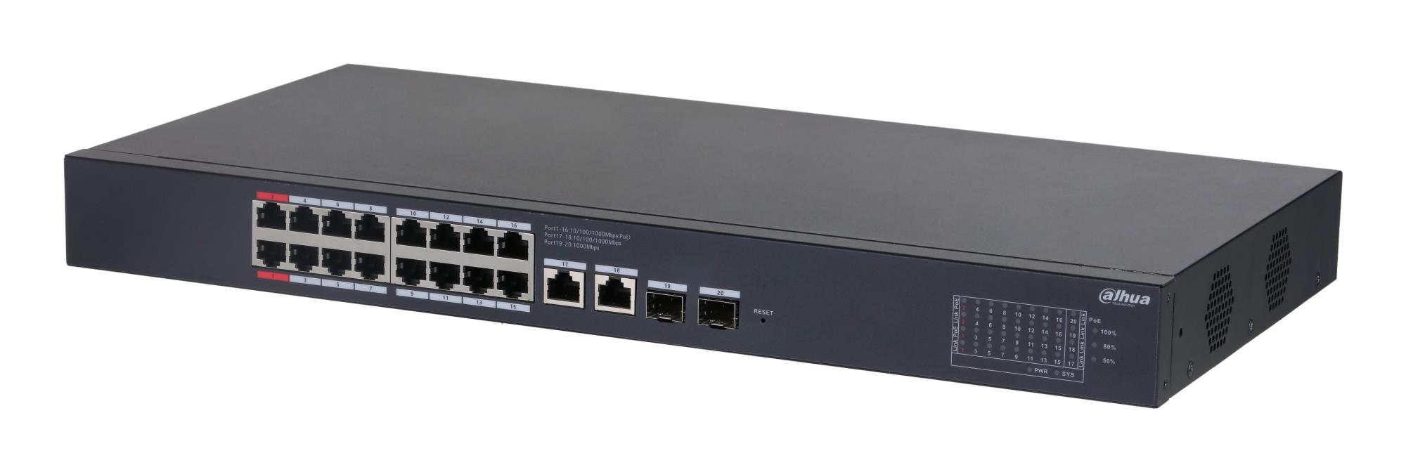 Switch|DAHUA|CS4220-16GT-190|Switch type Managed|Switch layer L2|Rack mounting