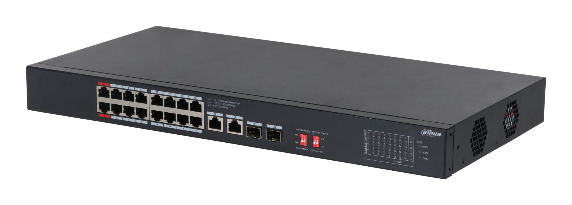 Switch|DAHUA|S3220-16GT-190|Switch type Unmanaged|Rack mounting Yes|Form factor