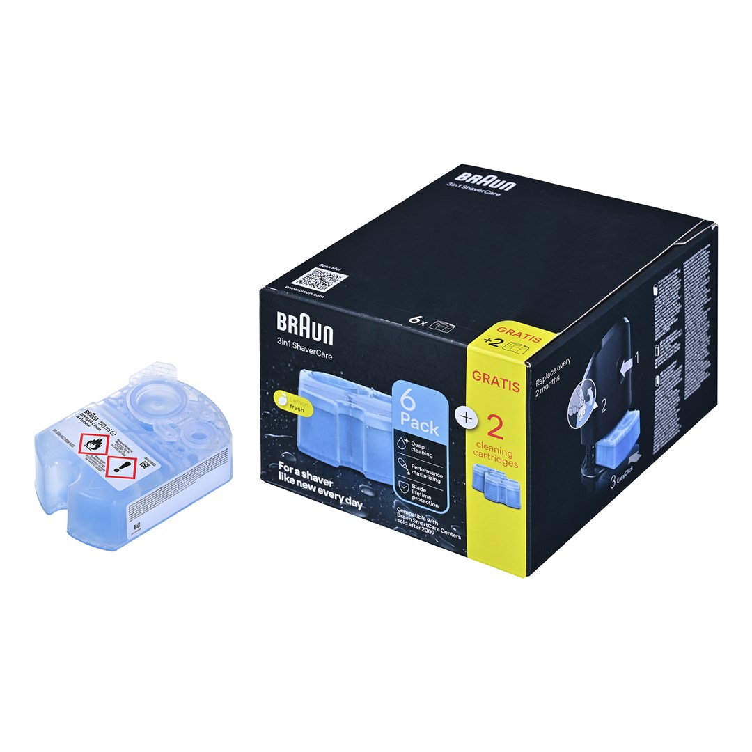 Shaver cleaning cartridge 8-pack CCR6+2 BRAUN