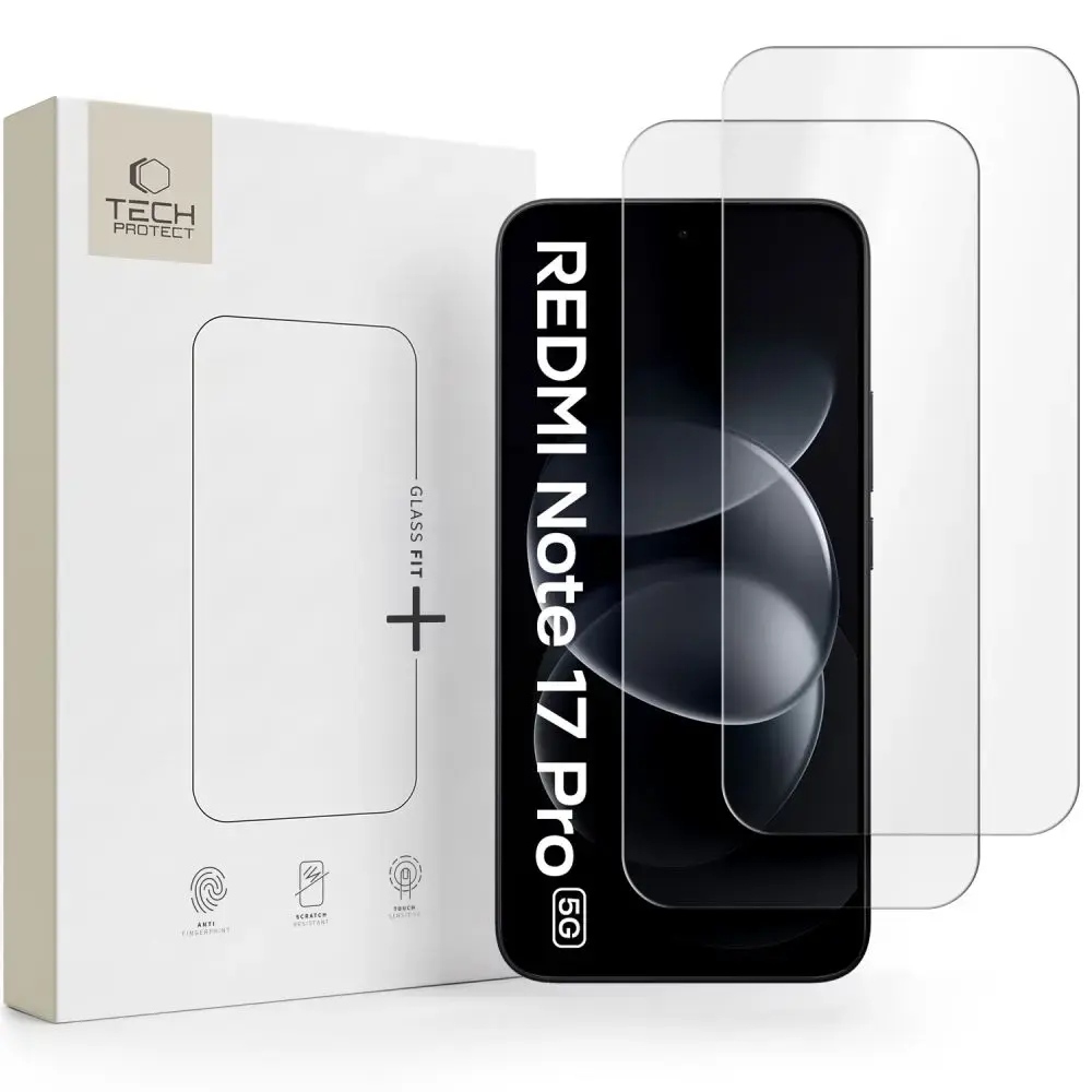 SZKŁO HARTOWANE TECH-PROTECT GLASS FIT+ 2-PACK