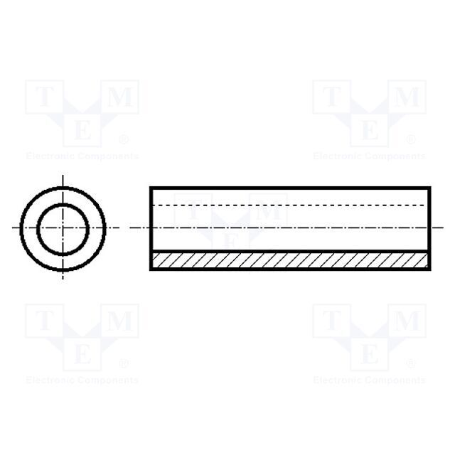 FIX&FASTEN Spacer sleeve; cylindrical; polyamide; L: