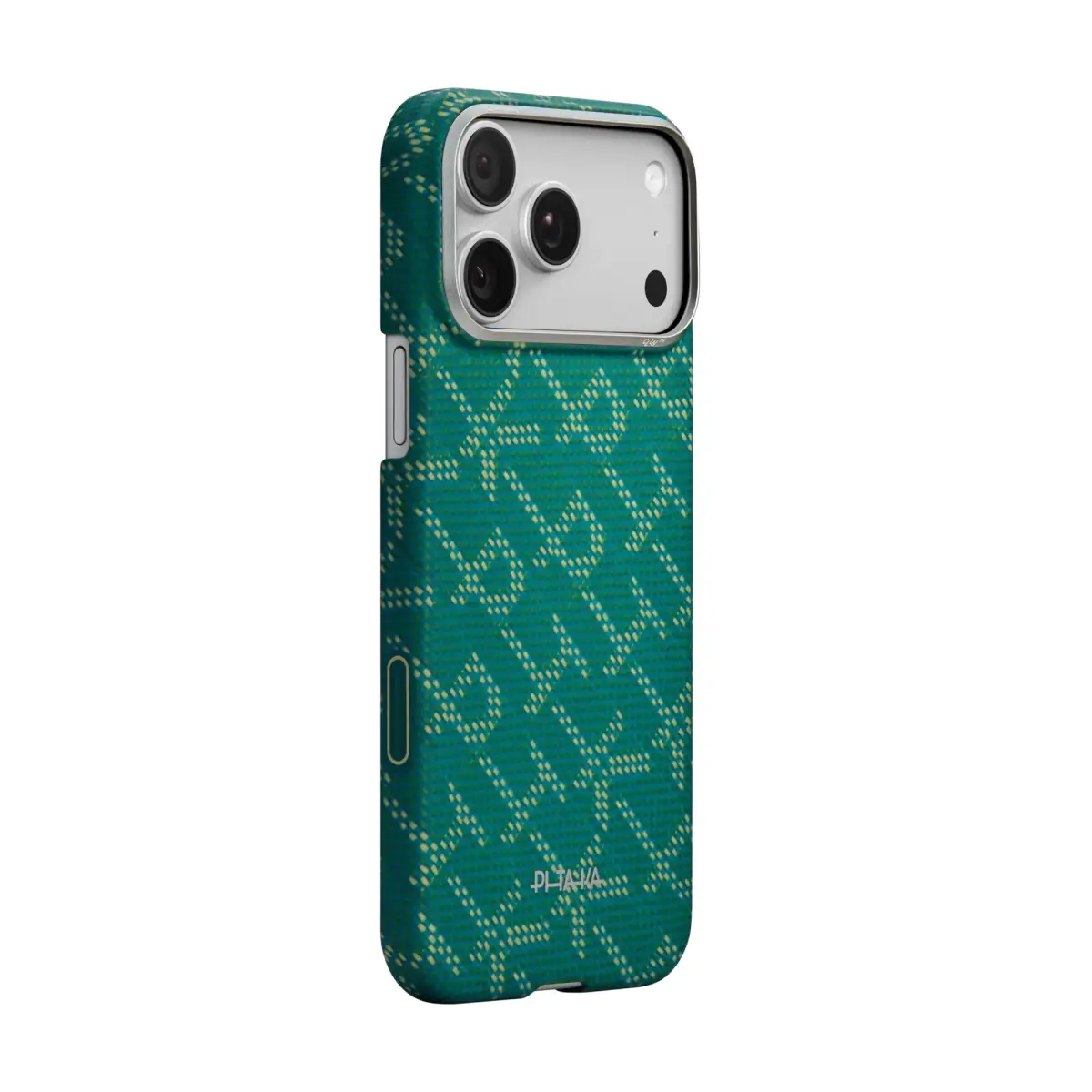 Pitaka Ultra-Slim Case, Monogram-Gold/Green - iPhone