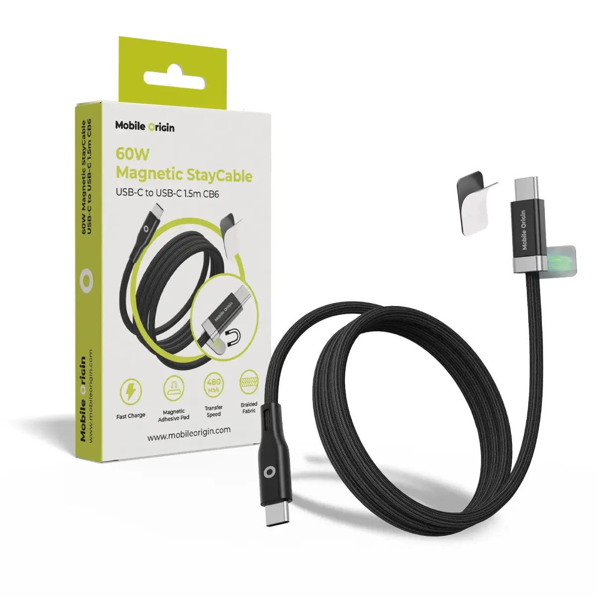 Mobile Origin 60W Magnetic StayCable USB-C