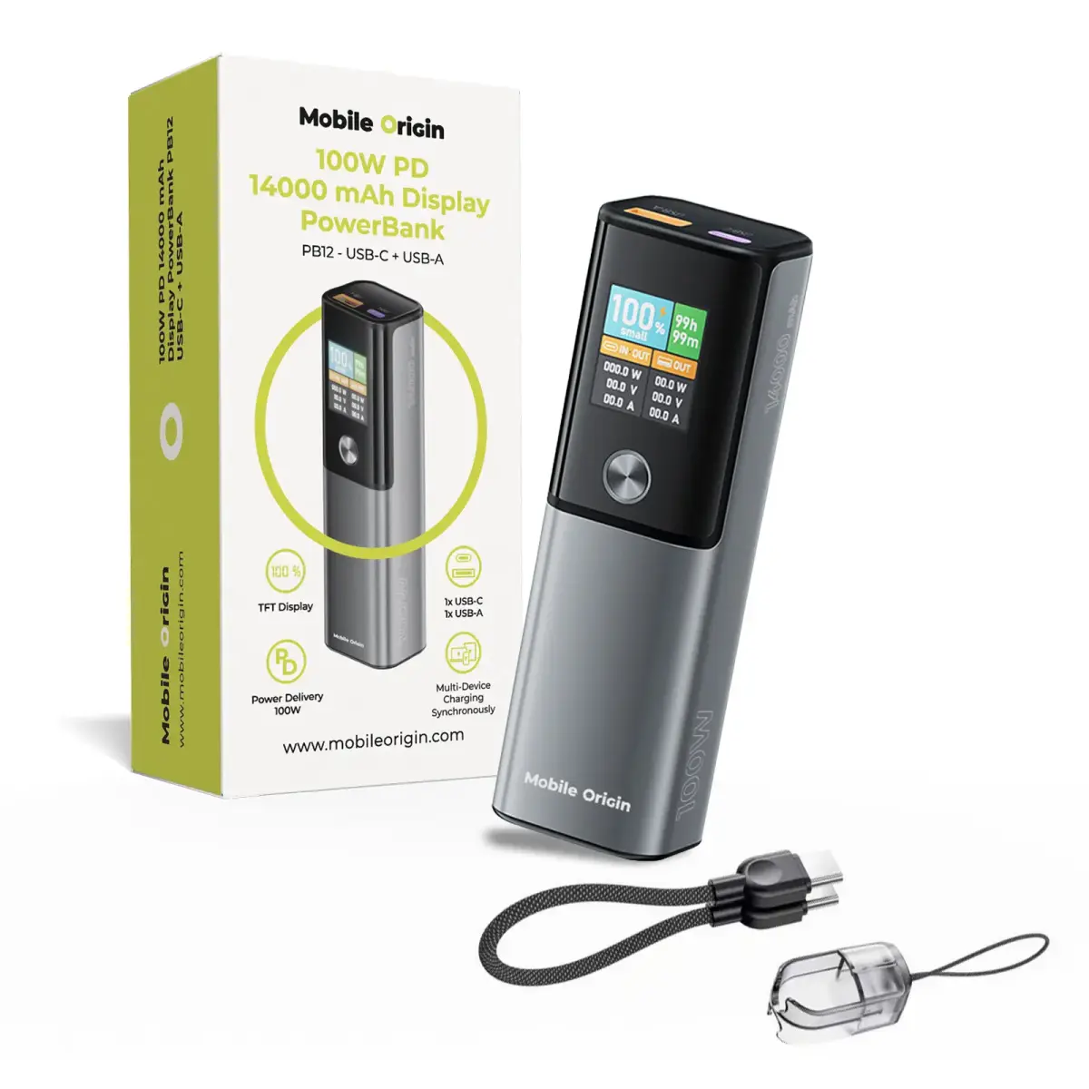 Mobile Origin 100W PD 14000mAh Display