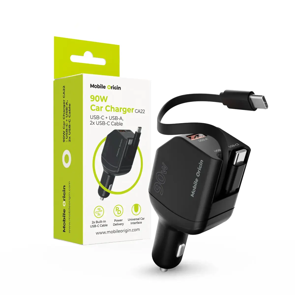 Mobile Origin 90W Car Charger CA22