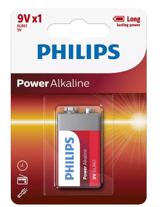 PHILIPS Battery Power Alkaline 9V 1szt