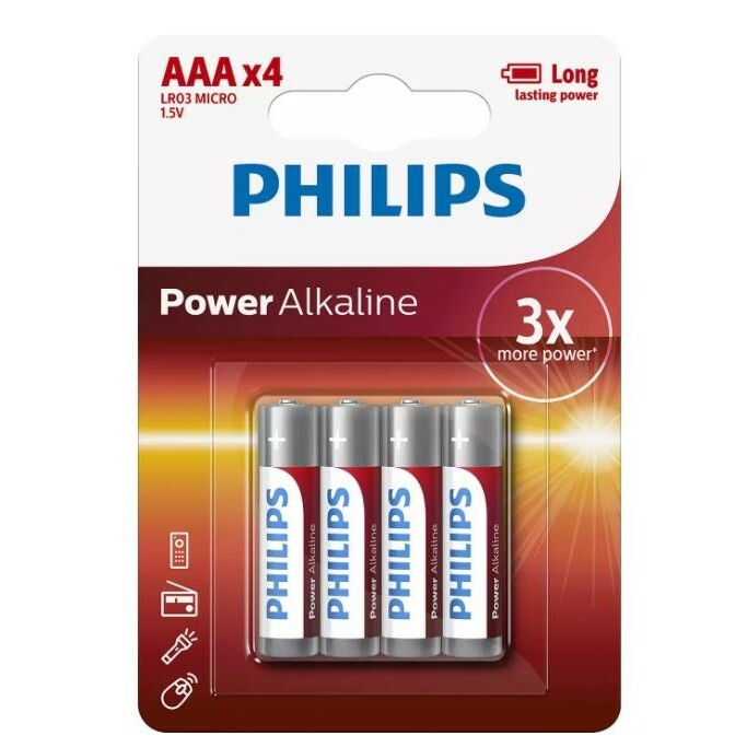 PHILIPS Baterries Power Alkaline AAA 4pcs