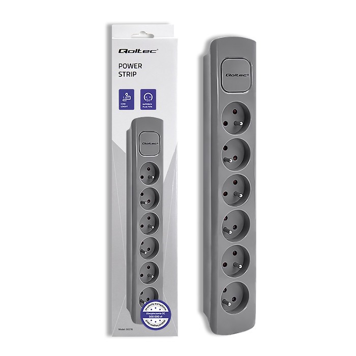 QOLTEC Power strip 6 sockets, 1