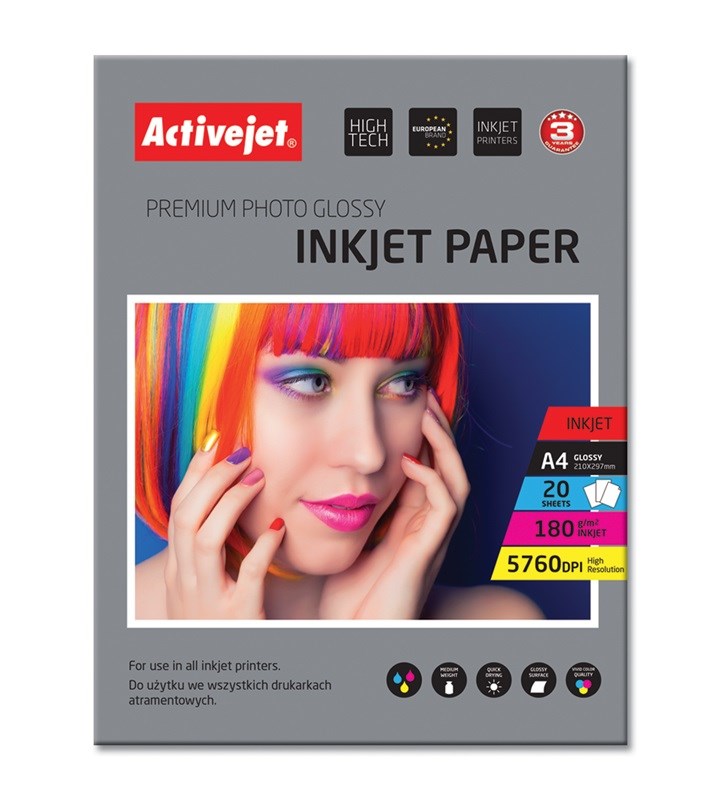 Activejet AP4-180G20 glossy photo paper; for