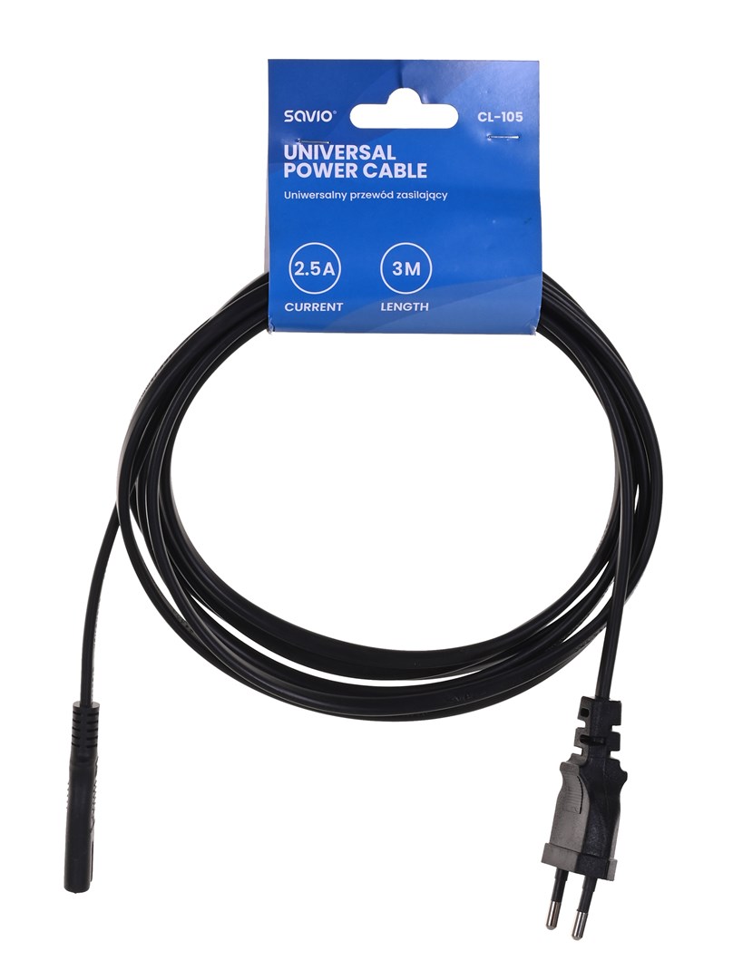 SAVIO Power cable 2pin (M) 3m