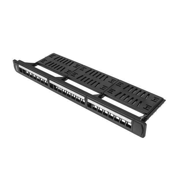 LANBERG Patch panel; Keystone; RACK; black