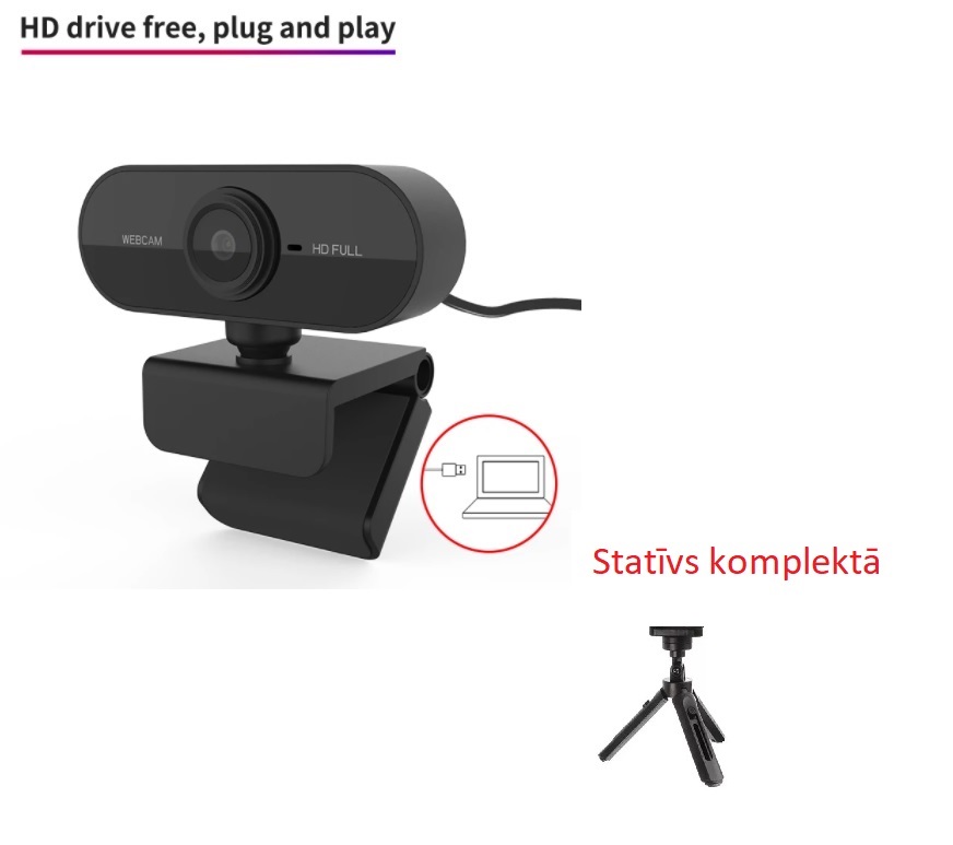 1080p resolution webcam with clip and