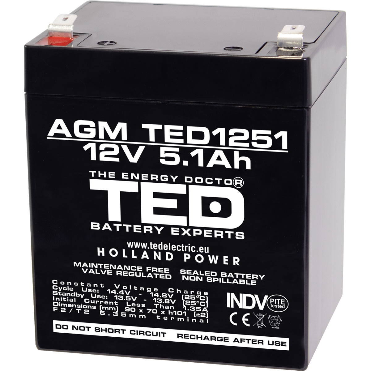 TED ® 12V 5.1Ah akumulators