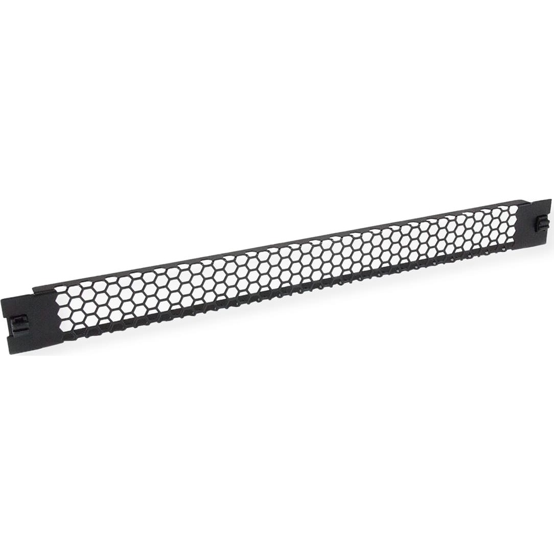 19" ventilācijas panelis, 1U, metāla, melns