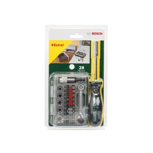 BOSCH 27-daļīgs uzgaļu kompl. ar rokas