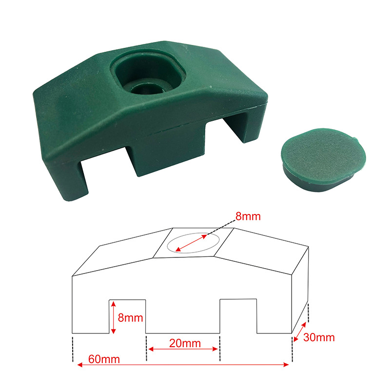 2D 6/5/6 60*30mm/Ø8mm RAL6005 | 001127