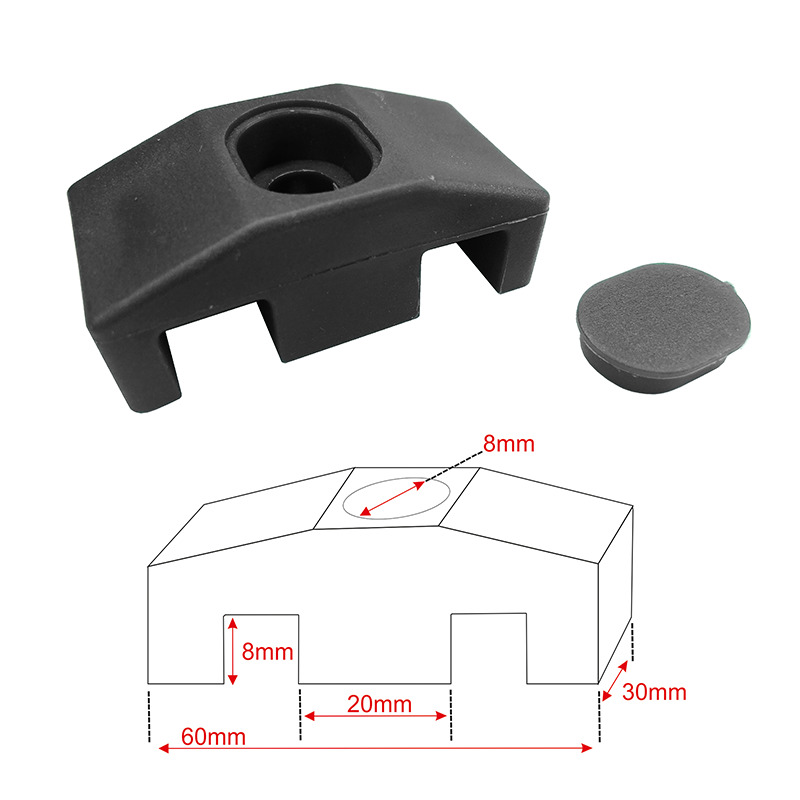 2D 6/5/6 60*30mm/Ø8mm RAL9005 | 001128