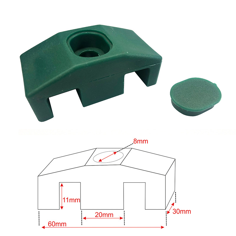 2D 8/6/8 60*30mm/Ø8mm RAL6005 | 001120