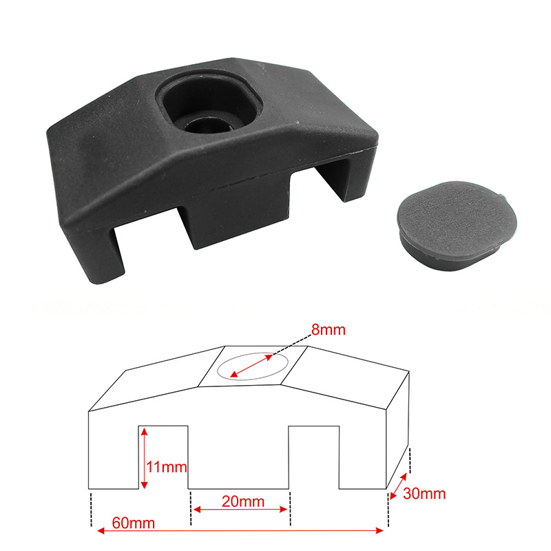 2D 8/6/8 60*30mm/Ø8mm RAL9005 | 000359