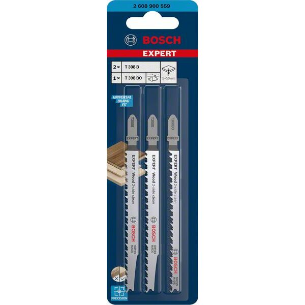 BOSCH 3  figūrzāģa asmeņi 2x T308B