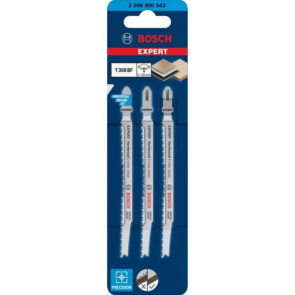 BOSCH 3 figūrzāģa asmeņi T308BF Hardwood