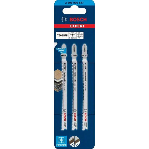 BOSCH 3  figūrzāģa asmeņi T308BFP HardwoodPrecision