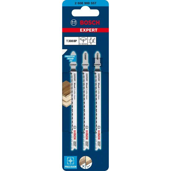 BOSCH 3  figūrzāģa asmeņi T308BP Wood