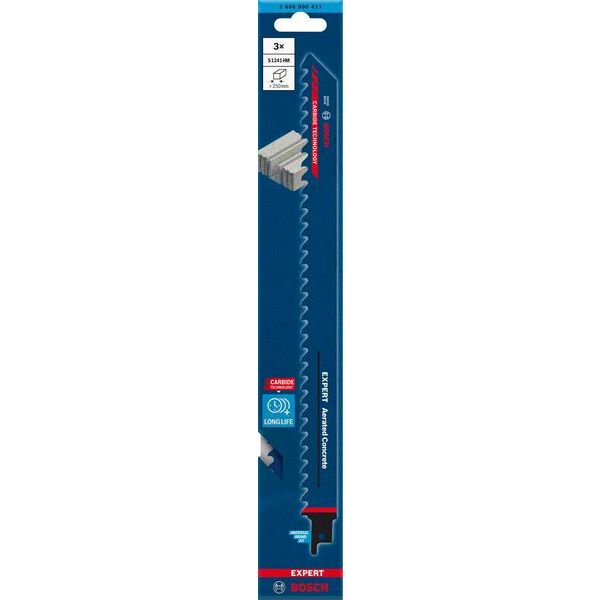 BOSCH 3 zobenzāģa asmeņi S1241HM Aerated