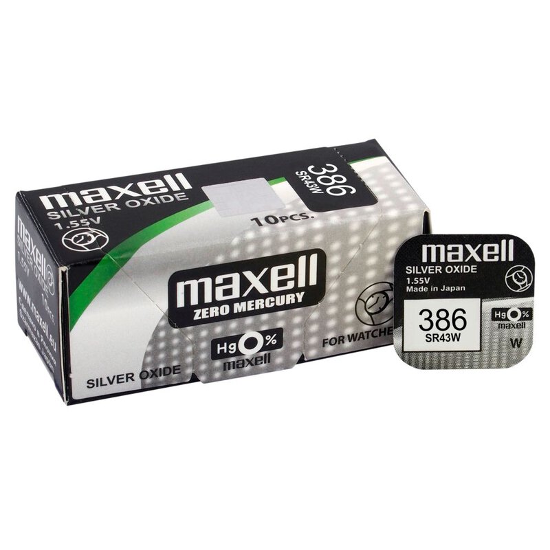 386 baterijas 1.55V Maxell sudraba-oksīda