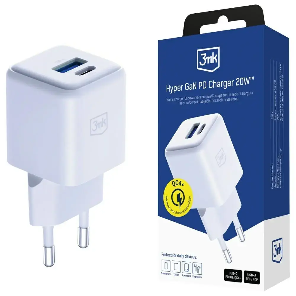 3mk Hyper GaN Charger 20W QC4+