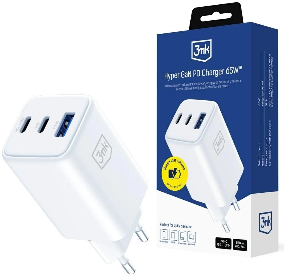 3mk Hyper GaN Charger 65W QC4+